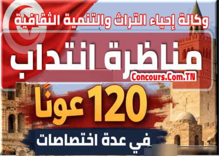 مناظرة انتداب 120 عونًا في مختلف الاختصاصات بوكالة إحياء التراث والتنمية الثقافية