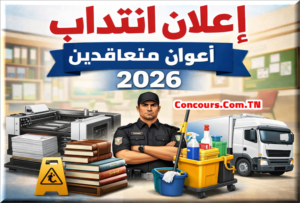 انتداب أعوان متعاقدين بالمركز الوطني البيداغوجي 2026 انتداب أعوان المتعاقدين 2026 اختصاصات المطلوبة (تقني في الطباعة، اختصاص تسفير، حارس، عون تنظيف، متصرف، وسائق شاحنة وزن ثقيل) المركز الوطني البيداغوجي